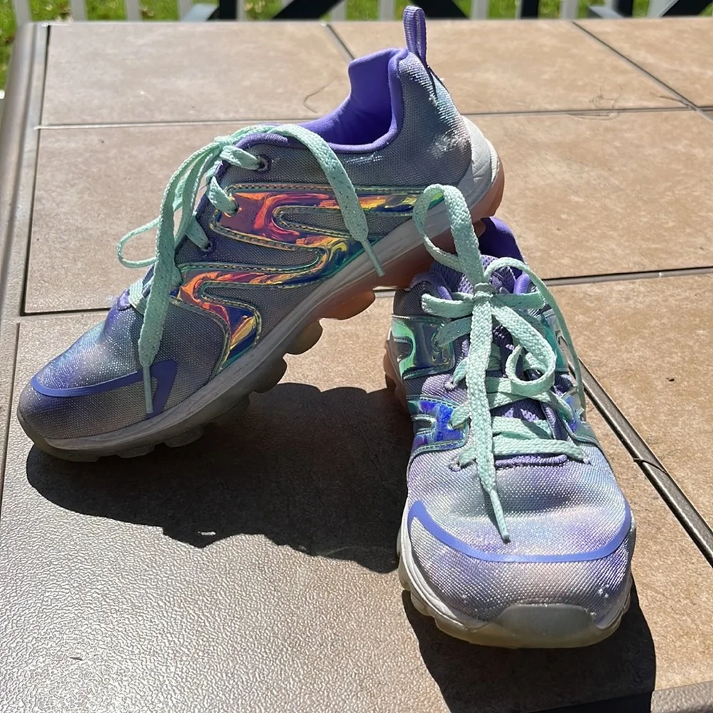 Girls Skechers Sport Sneakers size 5 Purple and Blue - Picture 4 of 15